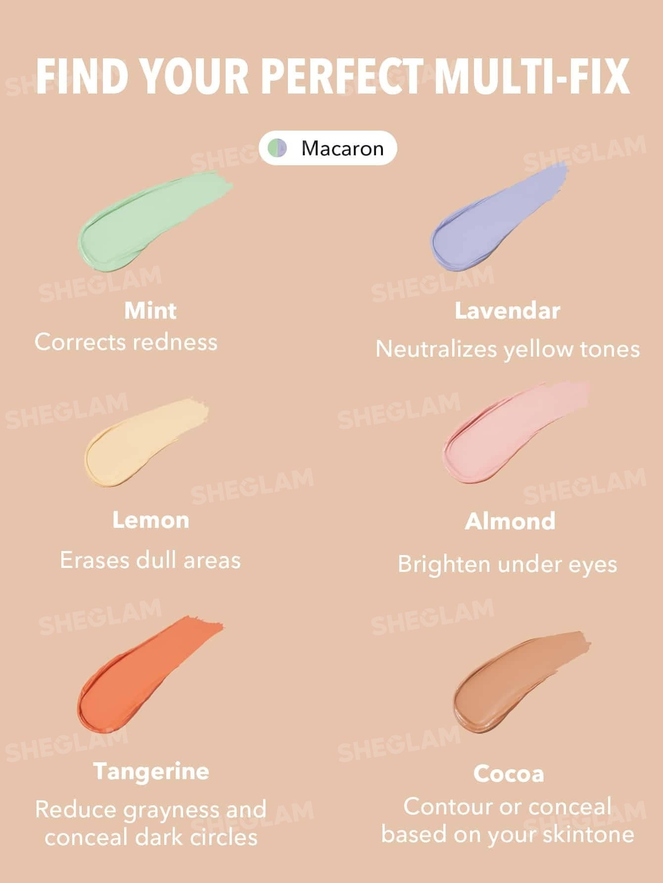 Sheglam MultiFix Concealer And Color Corrector Macaron