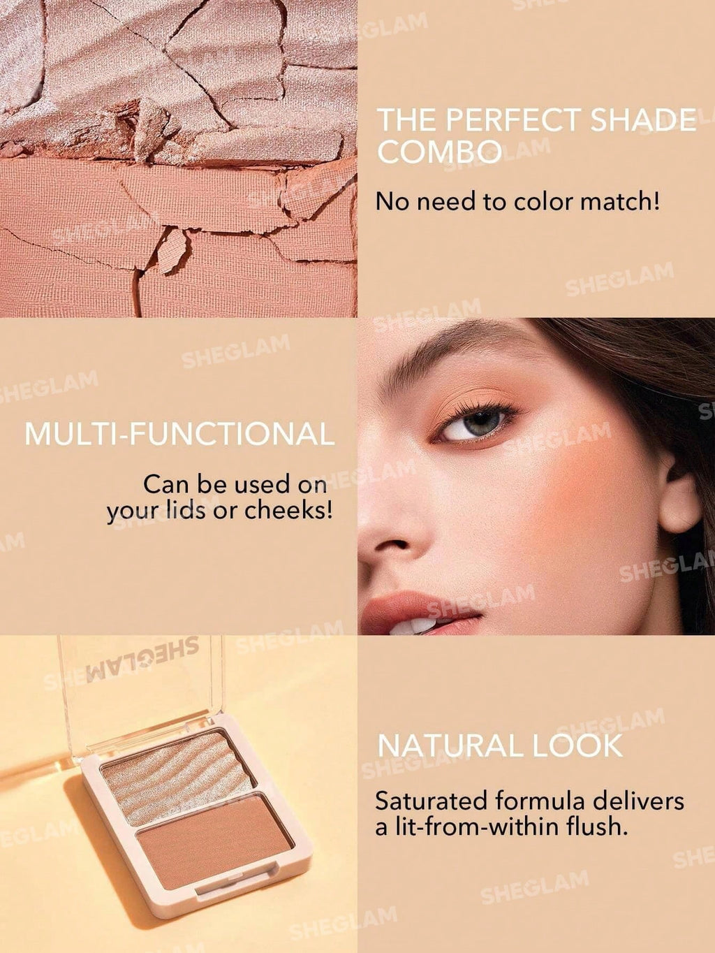 SheGlam 101 Hybrid Highlighter & Blush Duo