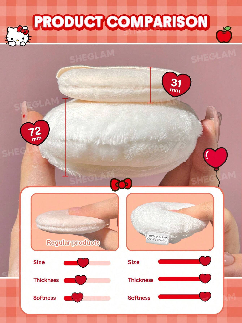 Hello Kitty｜SHEGLAM Cupid Cutie Powder Puff