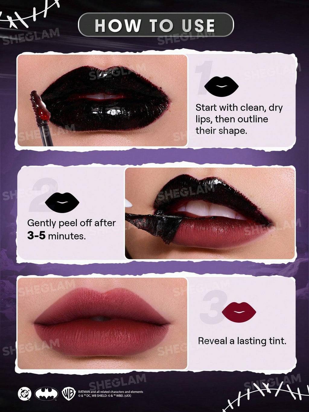 CATWOMAN™ | SHEGLAM I Am Not A Kitten Peel-Off Lip Tint-High Stakes
