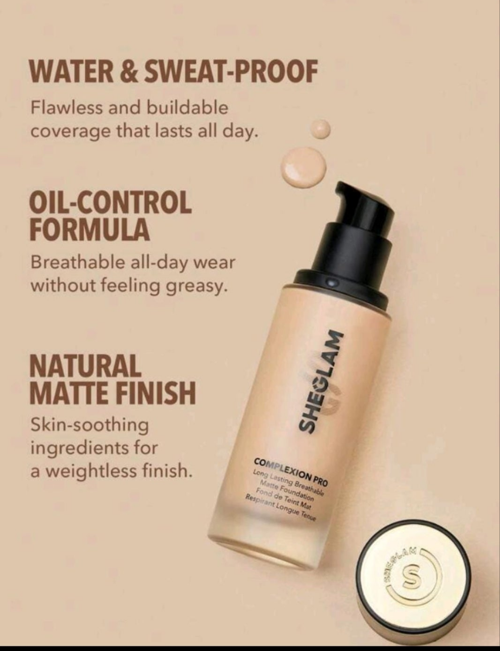 Sheglam Complexion Pro Full coverage Liquid Matte Foundation