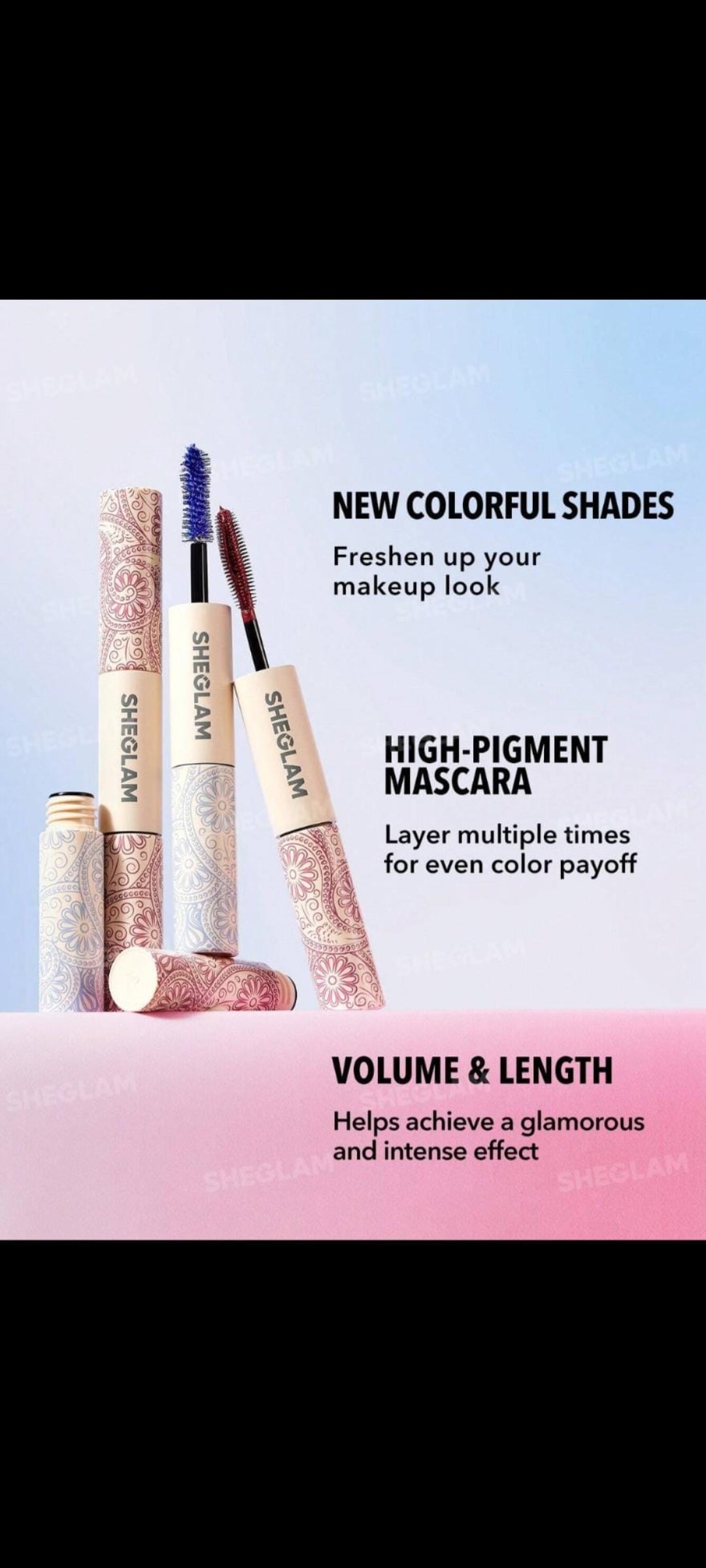 Sheglam 2 in 1 colored mascara