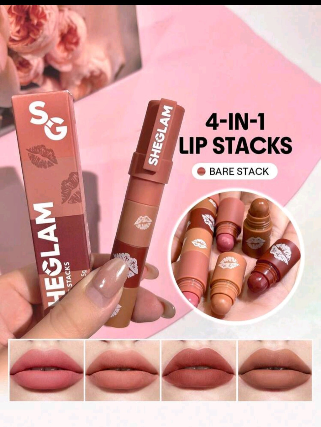 Sheglam 4 in 1 mini lip stacks