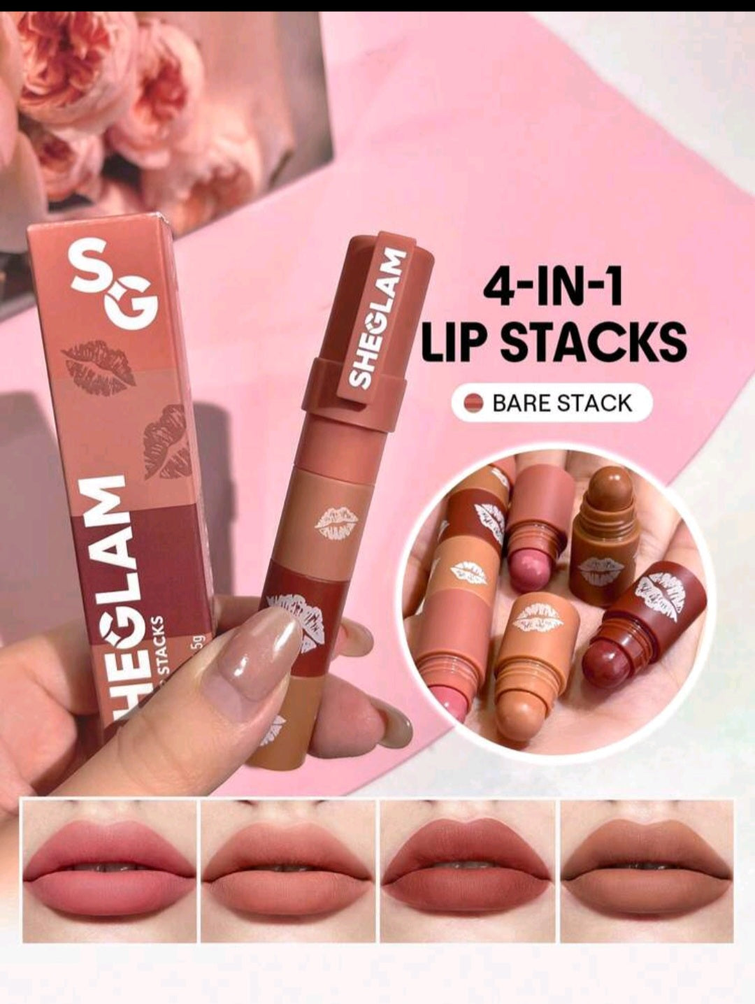 Sheglam 4 in 1 mini lip stacks