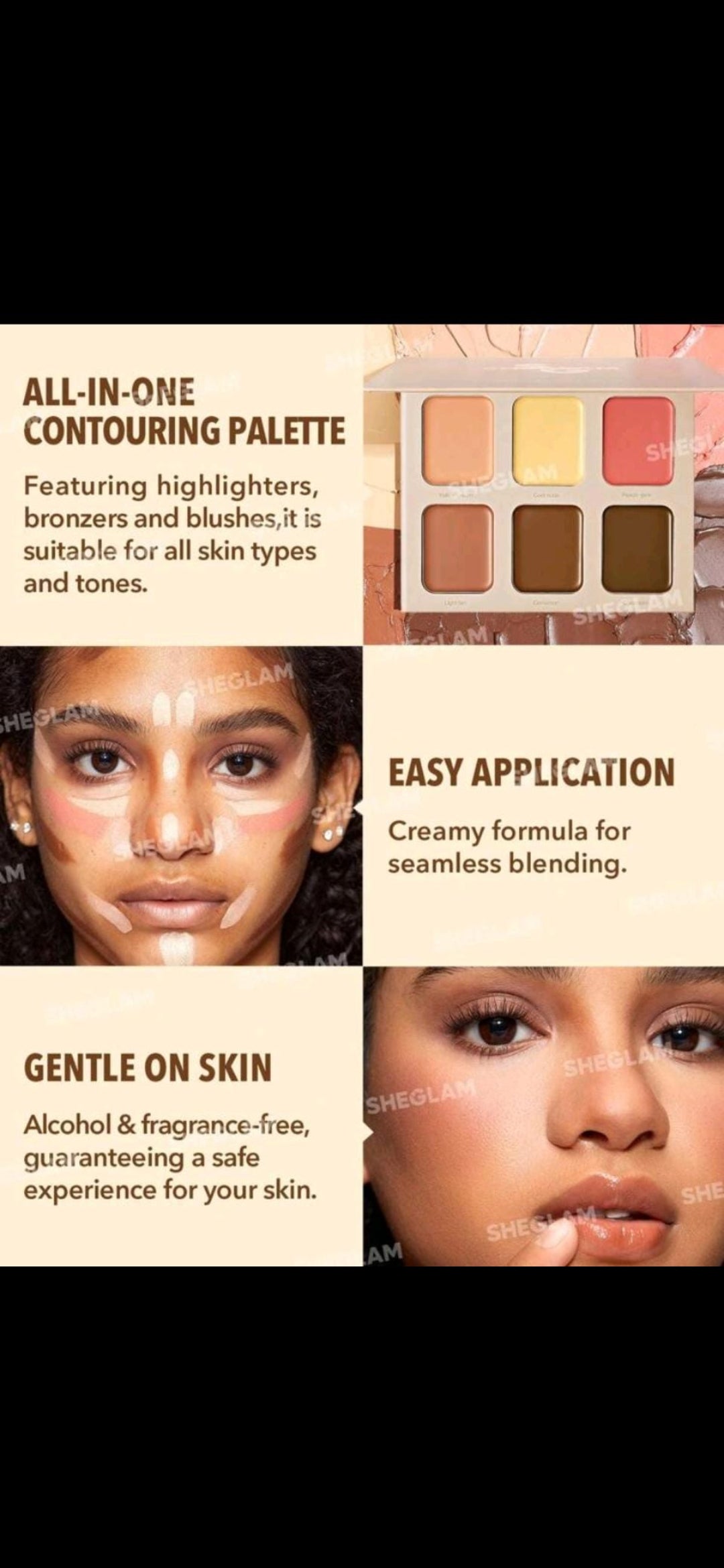 Sheglam Stereo Face Six Cream Contour Palette