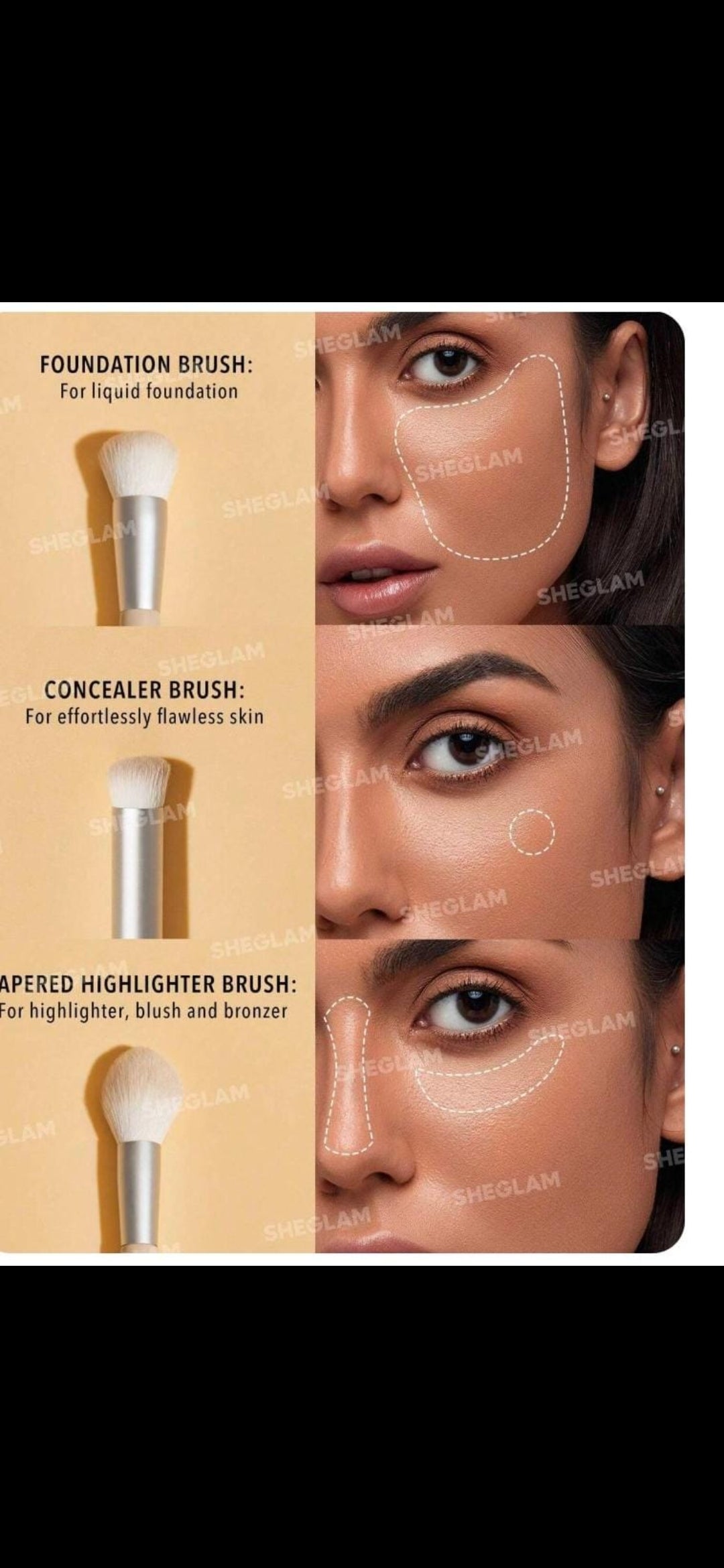 Sheglam Double Sided Brush + Pouch