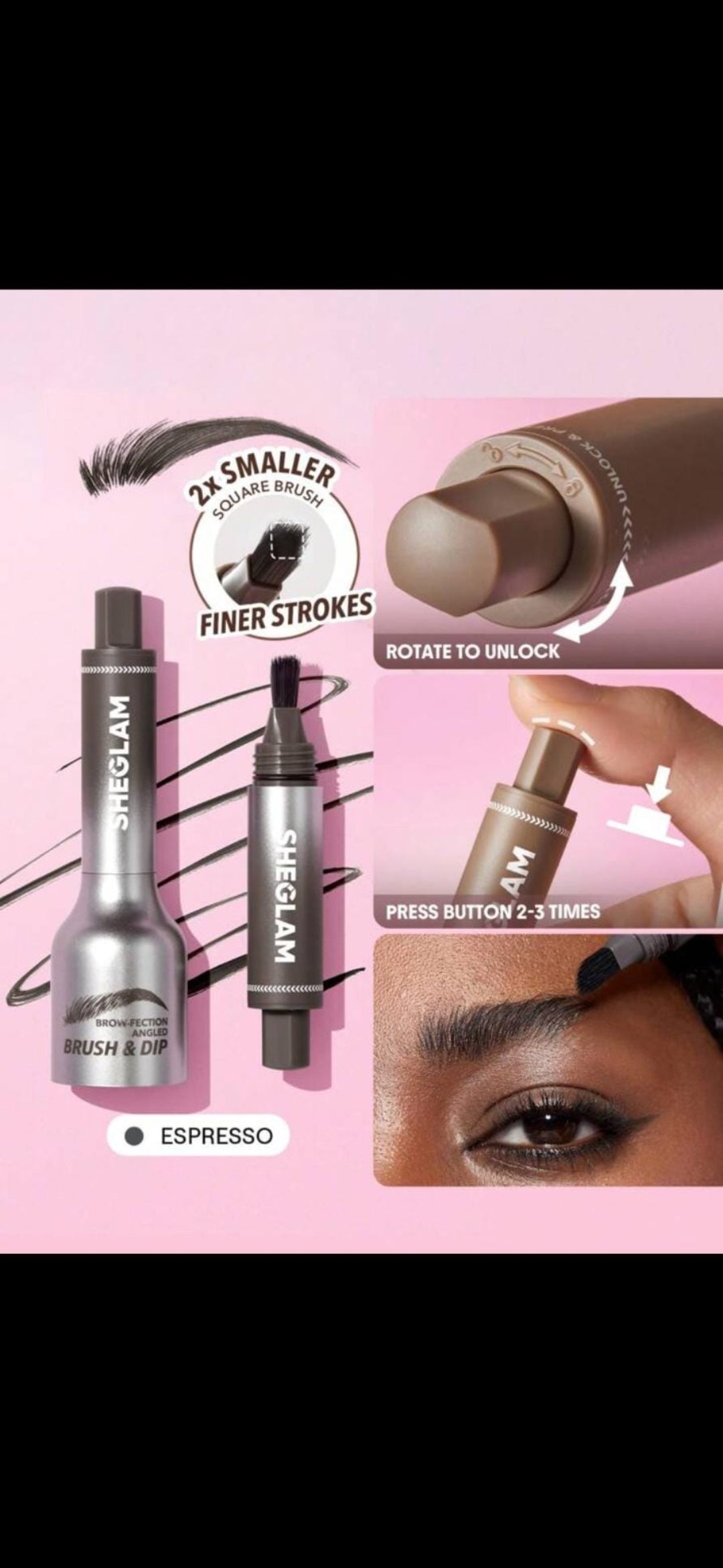 Sheglam Brow Fection Angled Brush & Dip