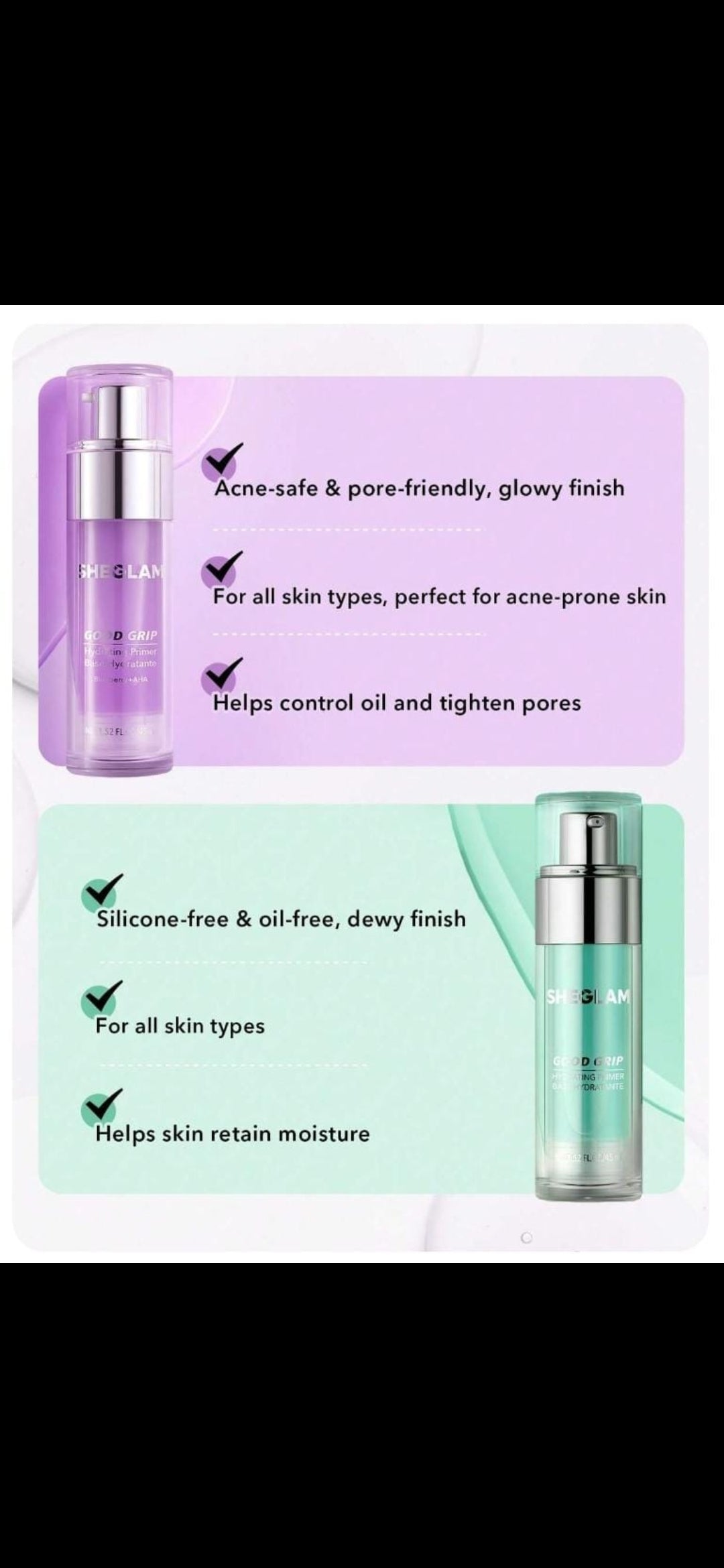 Sheglam Blueberry good grip primer AHA