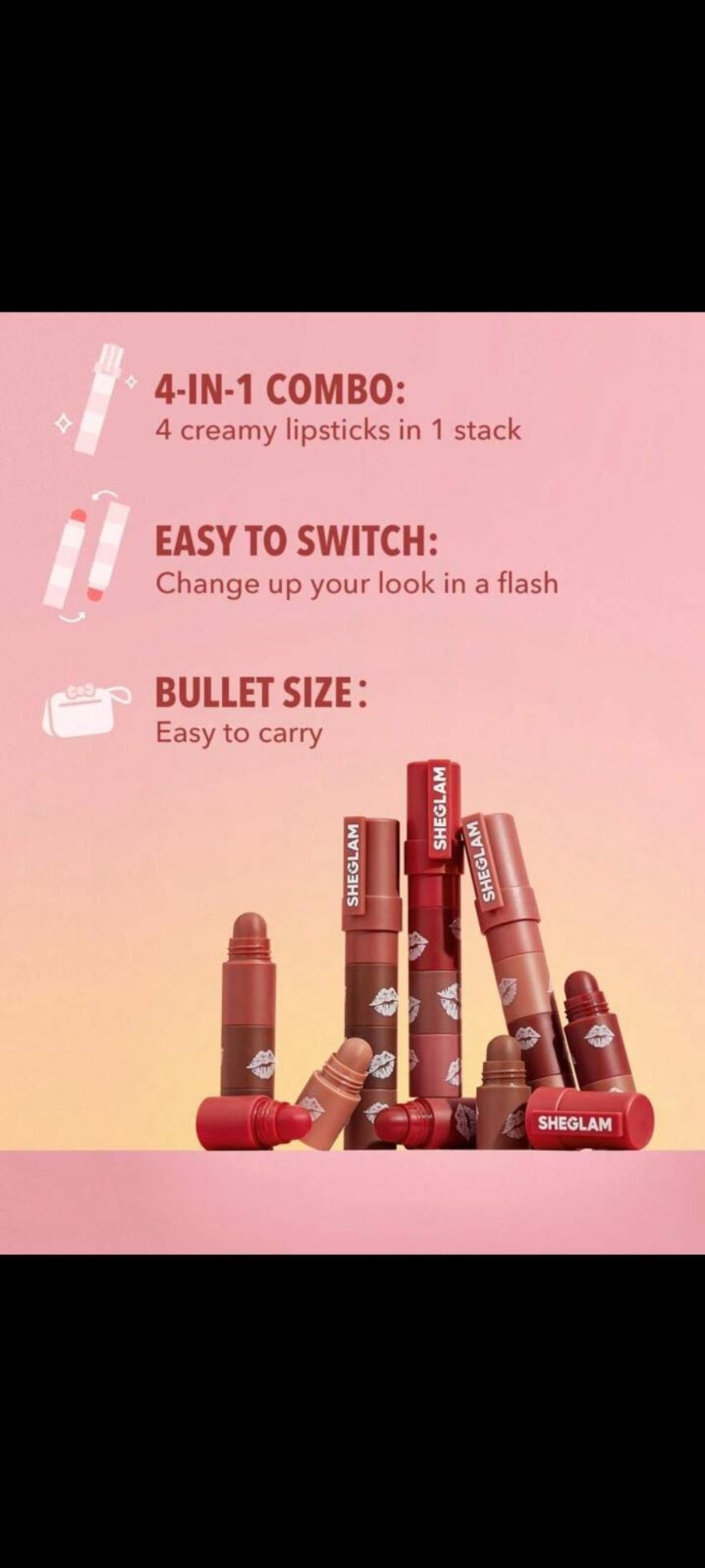 Sheglam 4 in 1 mini lip stacks