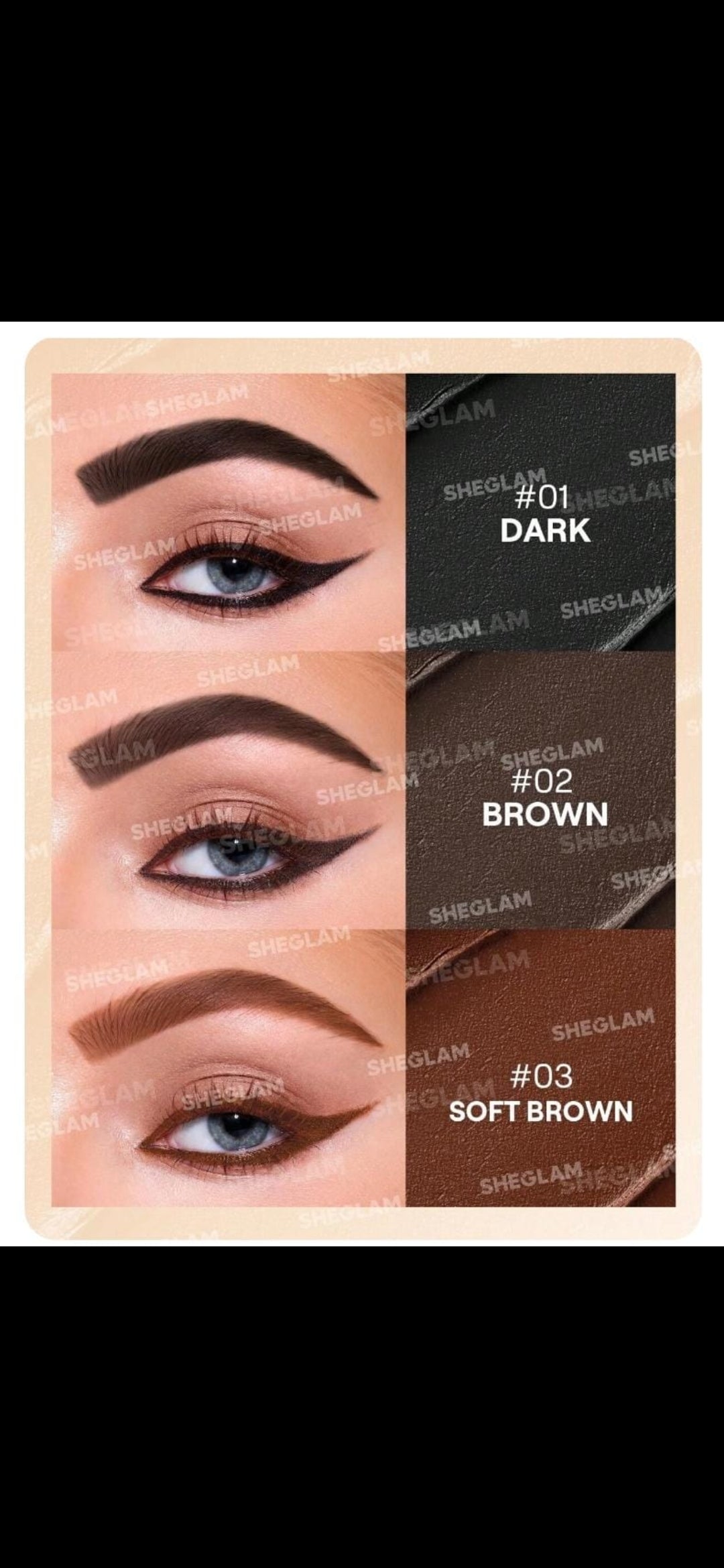 Sheglam 2 in 1 eyeliner ans eyebrow gel palette