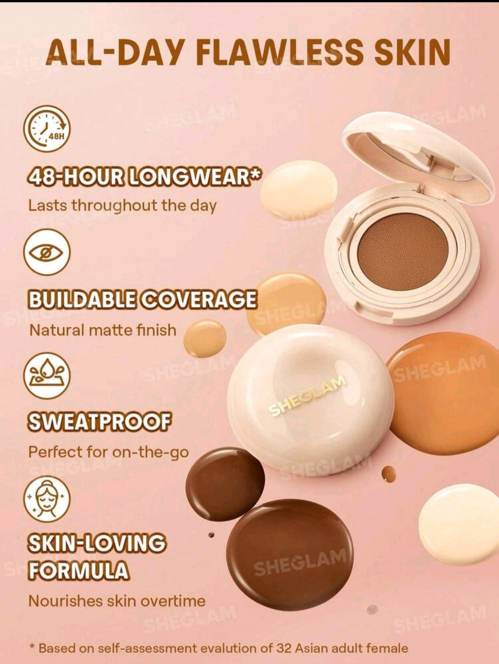 Sheglam Lock & Go Long Lasting Cushion Foundation