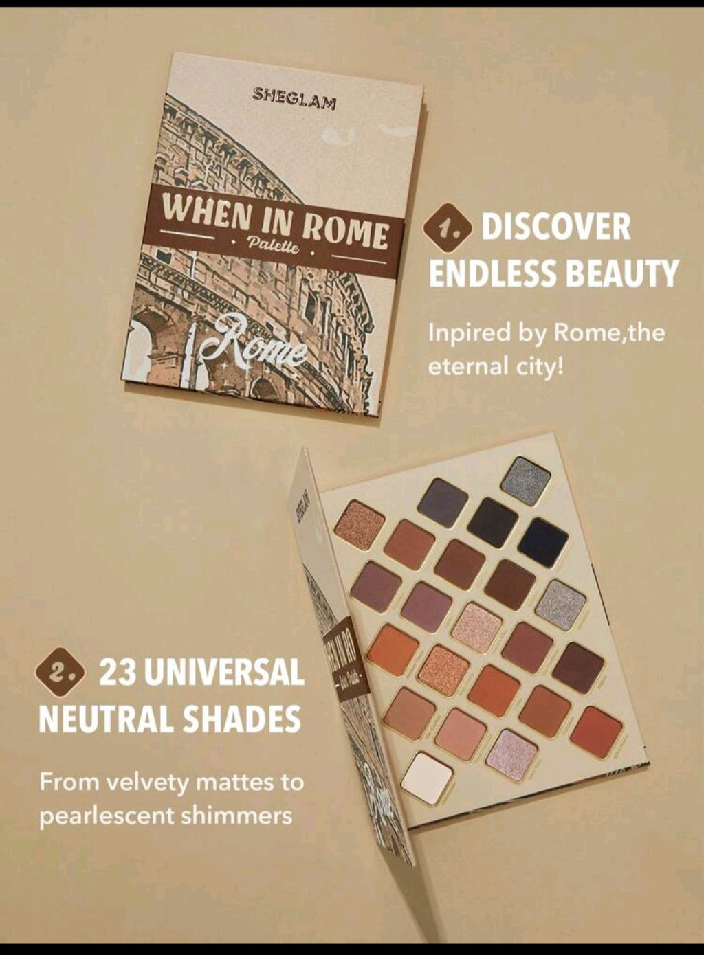 Sheglam When In Rome 23 pan Eyeshadow Palette