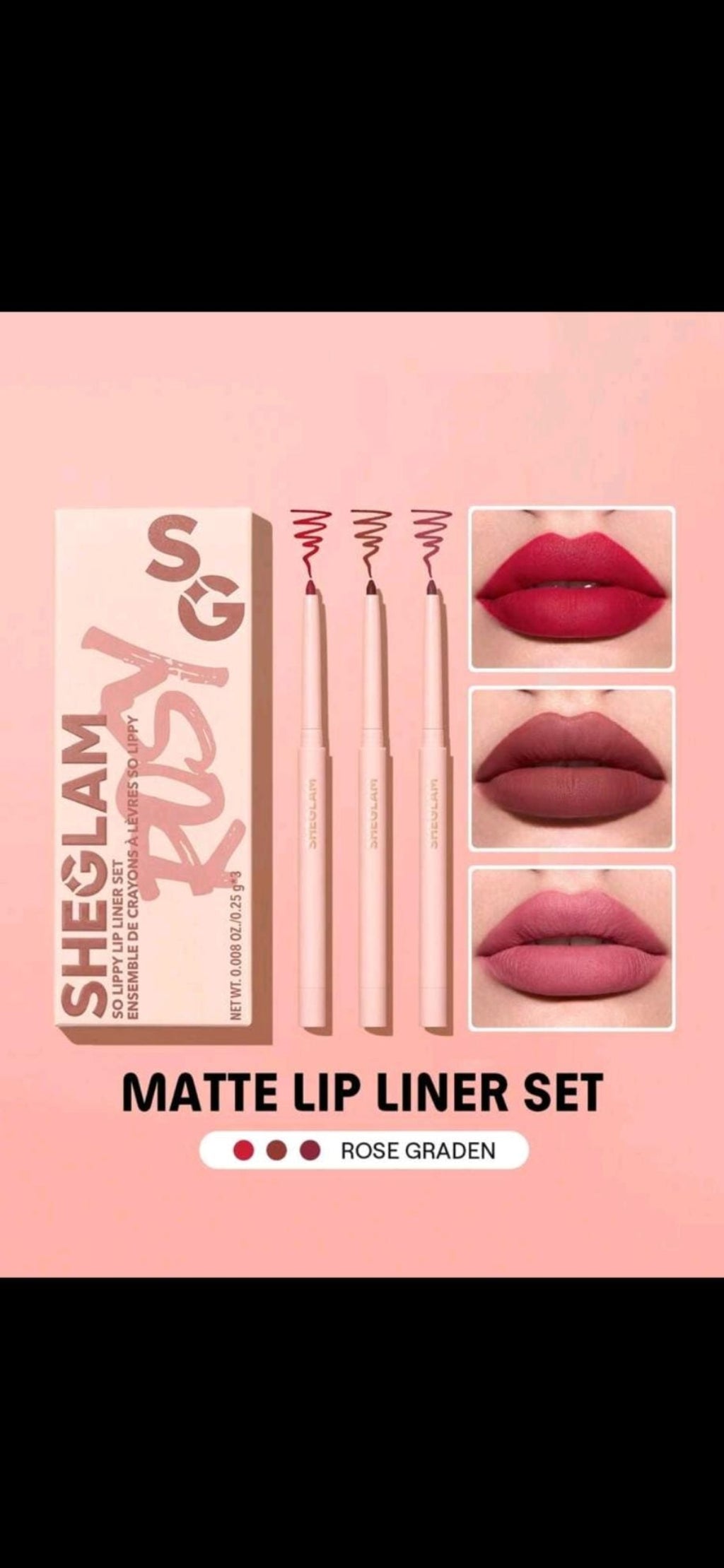 Sheglam Matte lip liner set