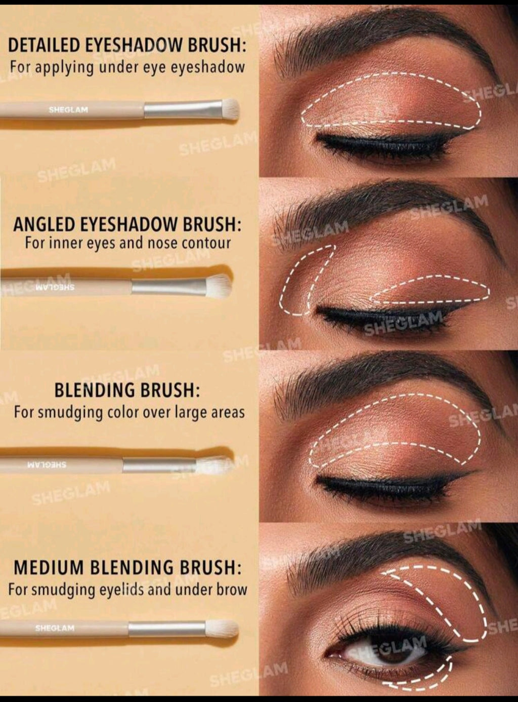 Sheglam Eye Essentials Brush set with Pouch