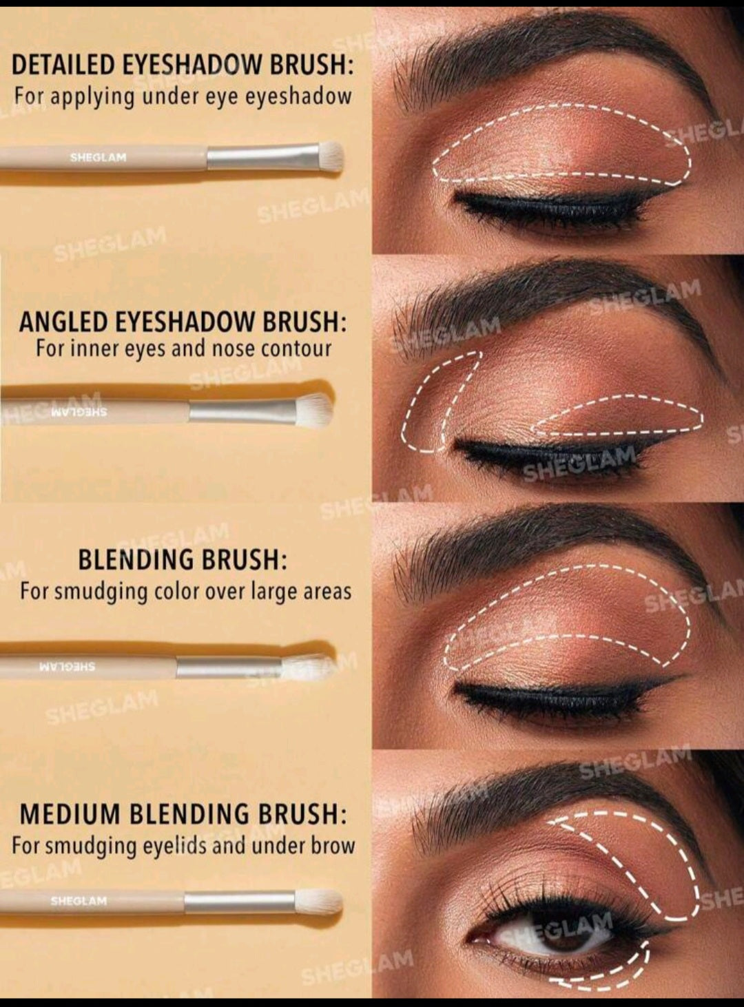 Sheglam Eye Essentials Brush set with Pouch