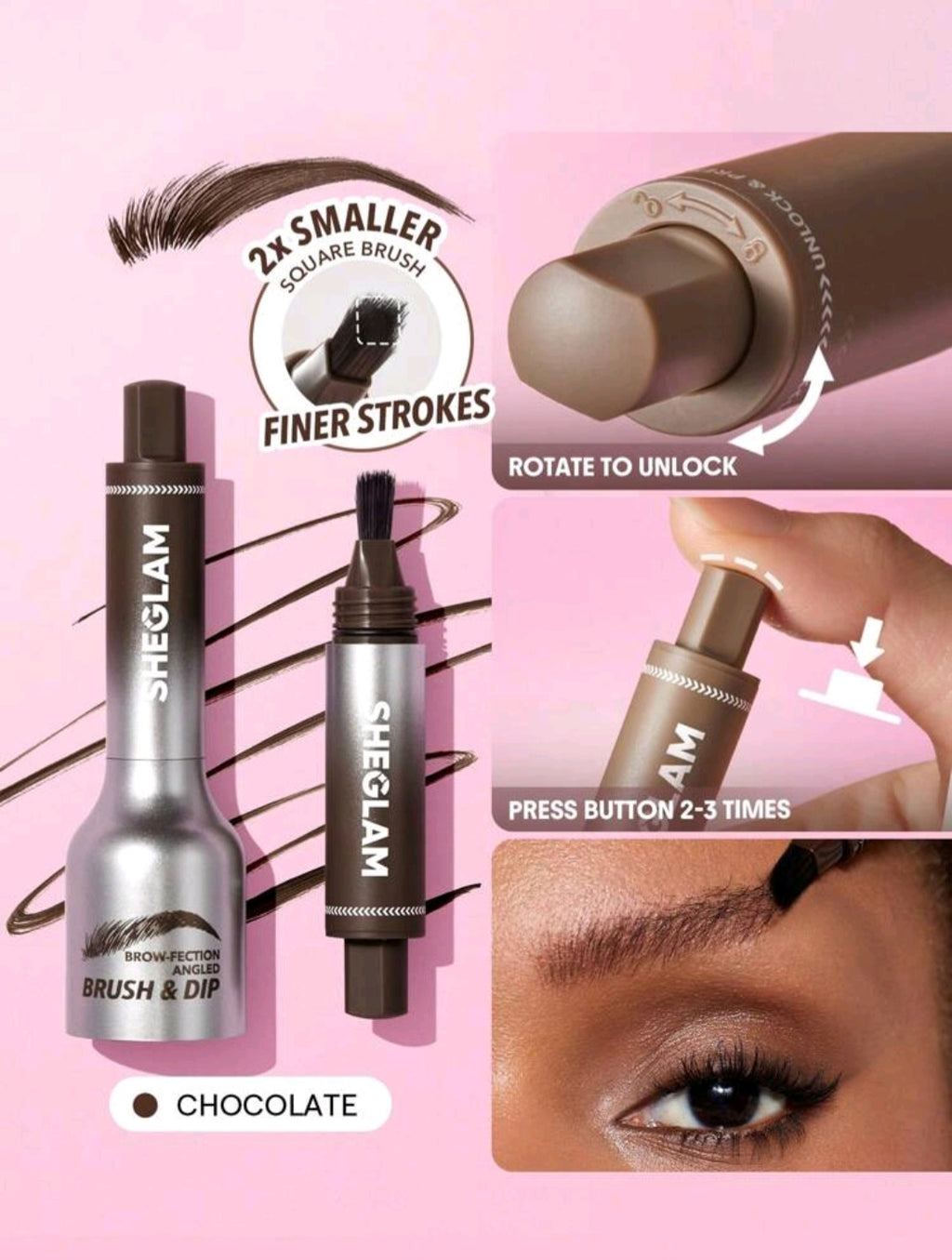 Sheglam Brow Fection Angled Brush & Dip
