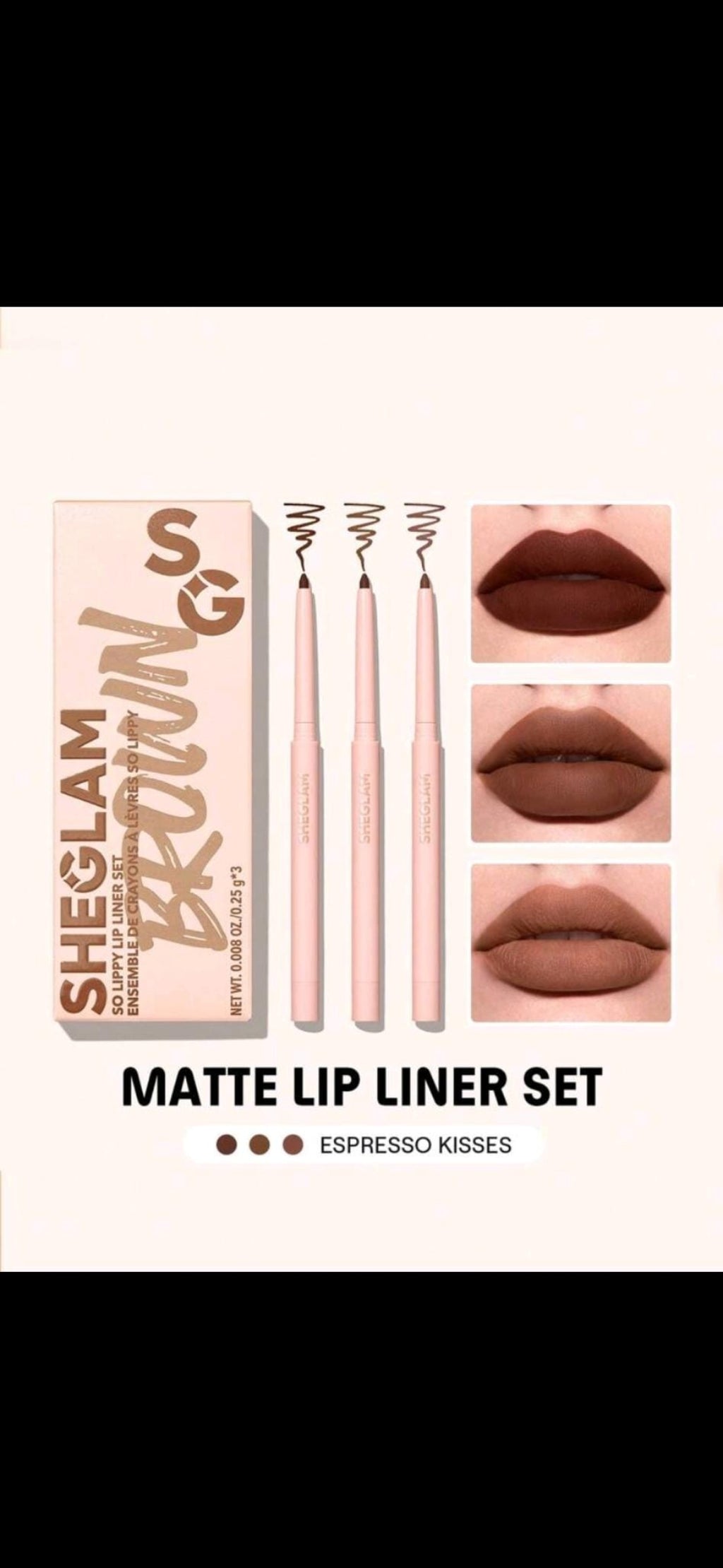 Sheglam Matte lip liner set