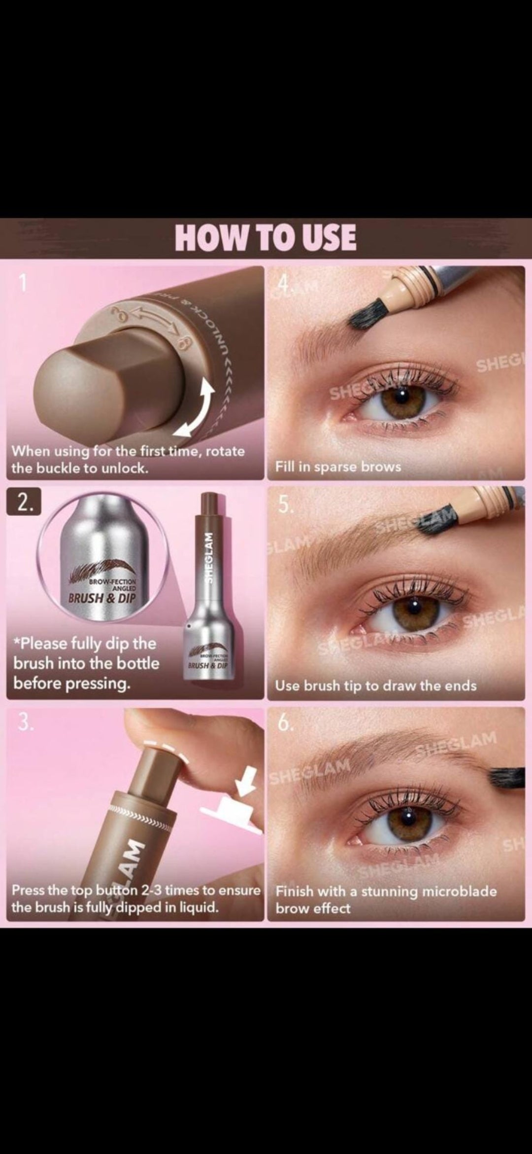 Sheglam Brow Fection Angled Brush & Dip